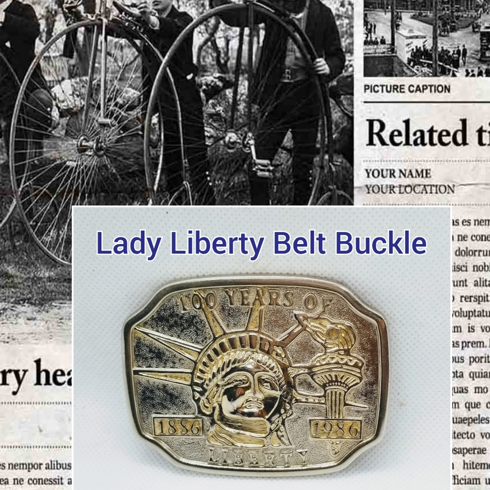 OF * Lady Liberty Belt buckle Silve-tone